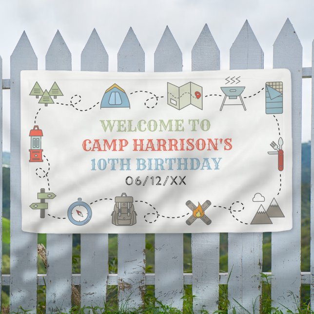 Camping Birthday Party Welcome Banner (Creator Uploaded)