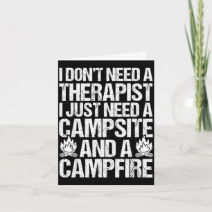 Camping bonfire camp life forest camper card