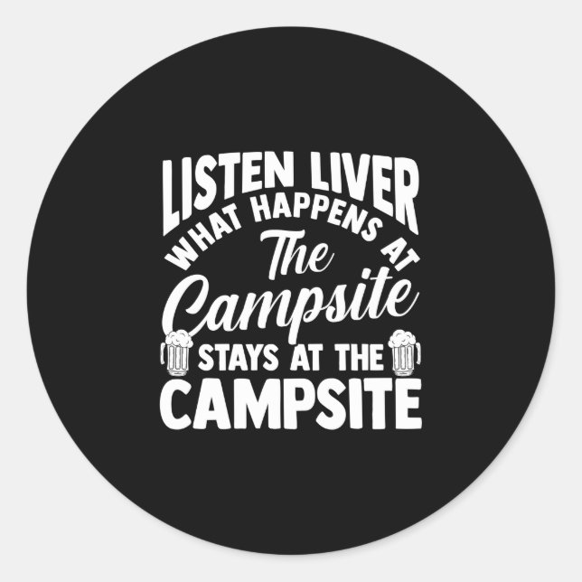 Camping bonfire camp life forest camper classic round sticker (Front)