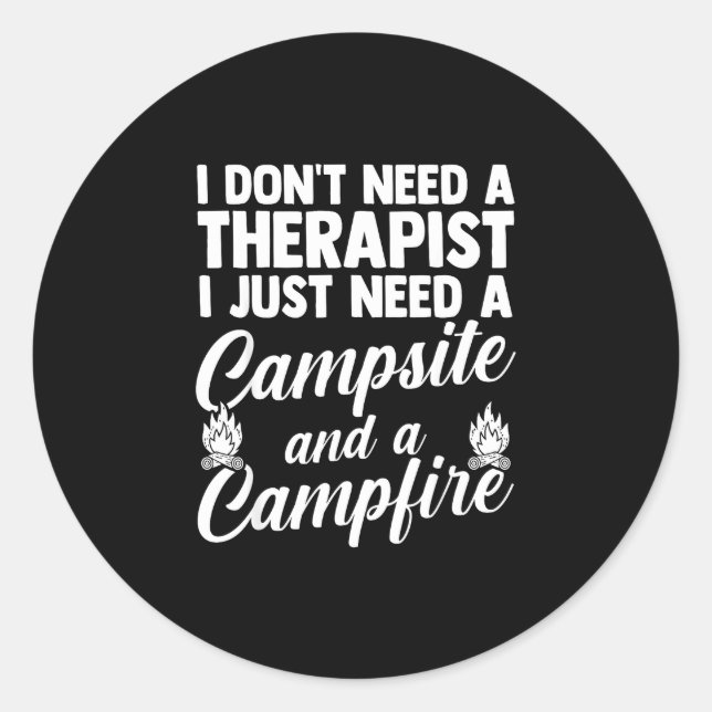 Camping bonfire camp life forest camper  classic round sticker (Front)