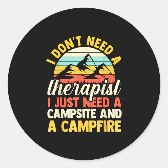 Camping bonfire camp life forest camper  classic round sticker (Front)