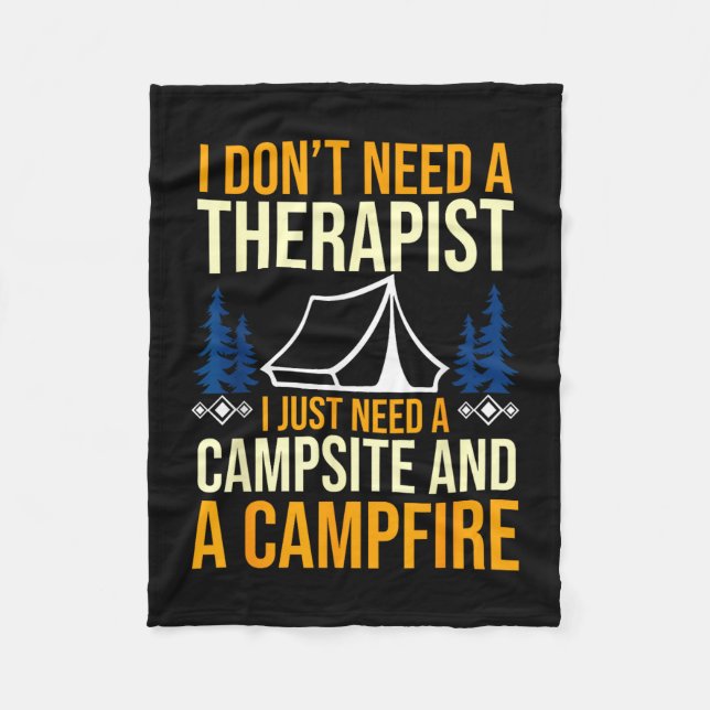 Camping bonfire camp life forest camper  fleece blanket (Front)