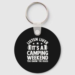 Camping bonfire camp life forest camper key ring