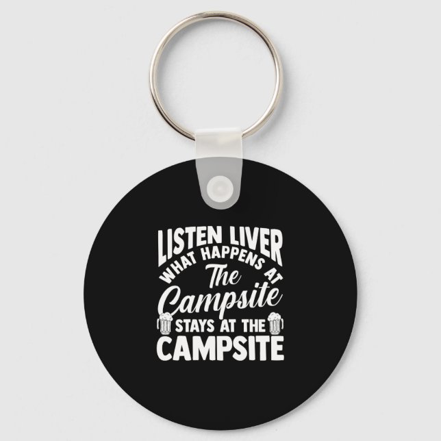 Camping bonfire camp life forest camper key ring (Front)