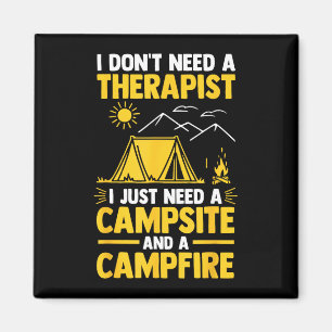 Camping bonfire camp life forest camper  magnet
