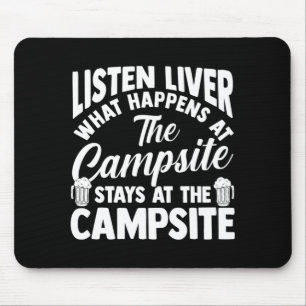 Camping bonfire camp life forest camper mouse pad