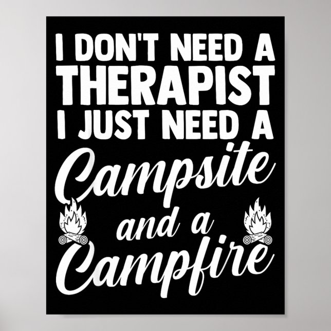 Camping bonfire camp life forest camper  poster (Front)