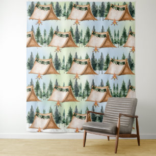 Camping Bonfire Campfire S'mores Outdoor Birthday  Tapestry