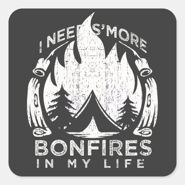 Camping Bonfire Gift Square Sticker (Front)