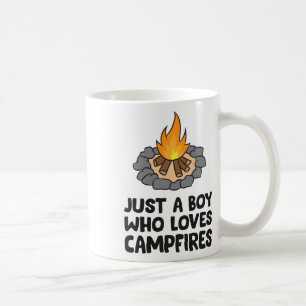 Camping Bonfire Just A Boy Who Loves Campfires Coffee Mug