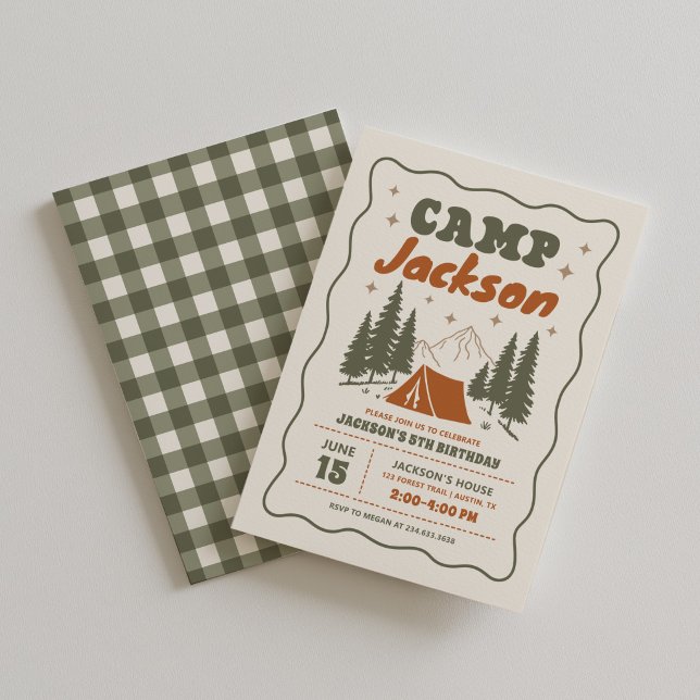 Camping Boy Birthday Invitation (Creator Uploaded)