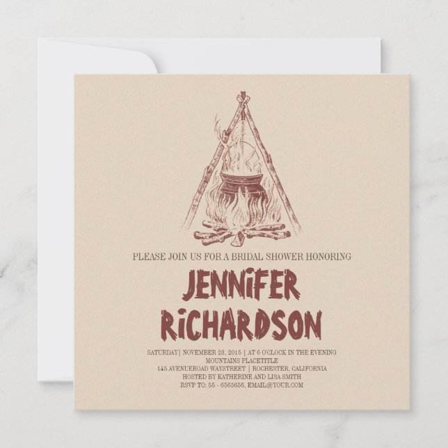 Camping bridal shower invitations (Front)
