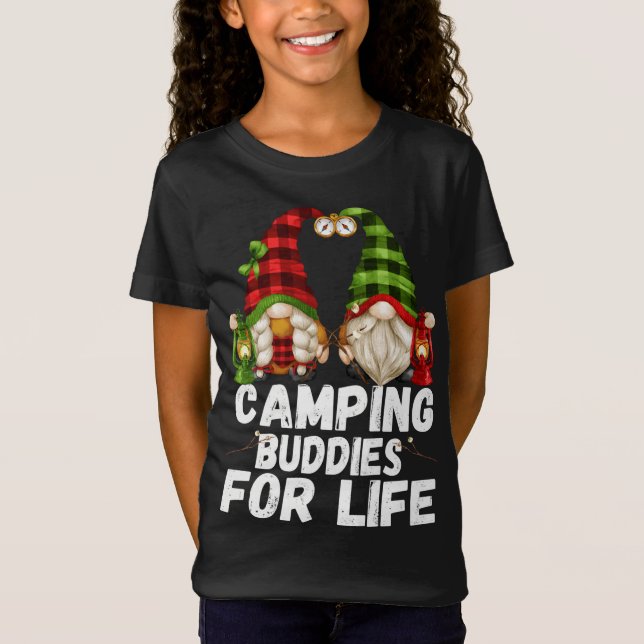 Camping Buddies For Life - Funny Gnome Stuff - Cam T-Shirt (Front)