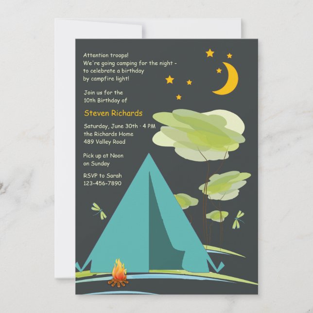 Camping by Night Invitation (Front)