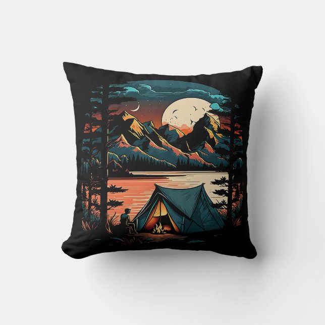 Camping By The Lake Cushion (Front)