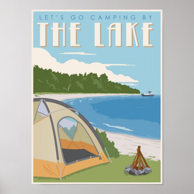 Camping by the Lake Poster (Front)