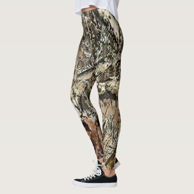 camping camo camoflage blind hunting love leggings (Left)