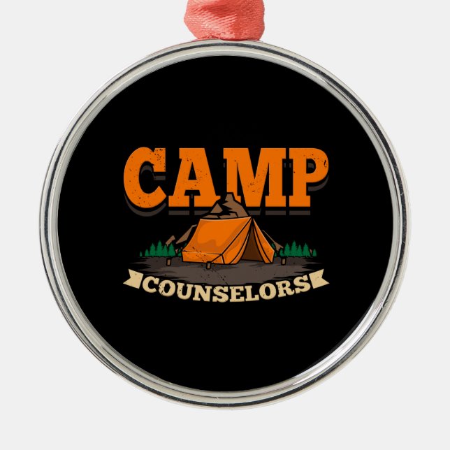 Camping - Camp Counsellor Metal Tree Decoration (Front)