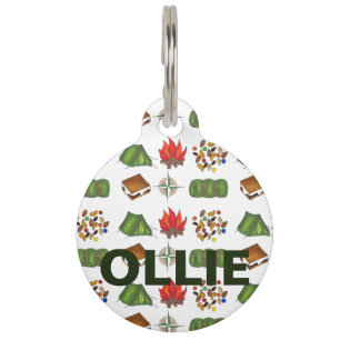 Camping Camp Hiking Fire Smores Tent Dog Pet Tag