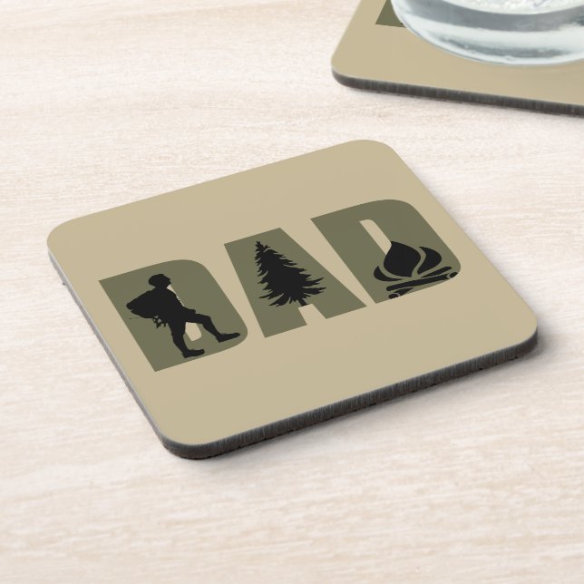 Camping camper and hiking hiker dad coaster (Left Side)