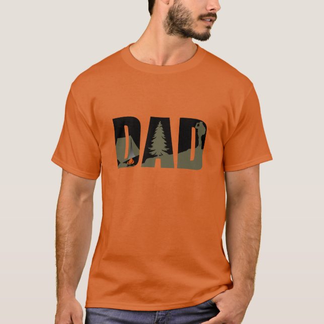 Camping camper and hiking hiker dad T-Shirt (Front)