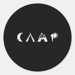 Camping Camper Camp Campfire Funny Gift Idea Classic Round Sticker