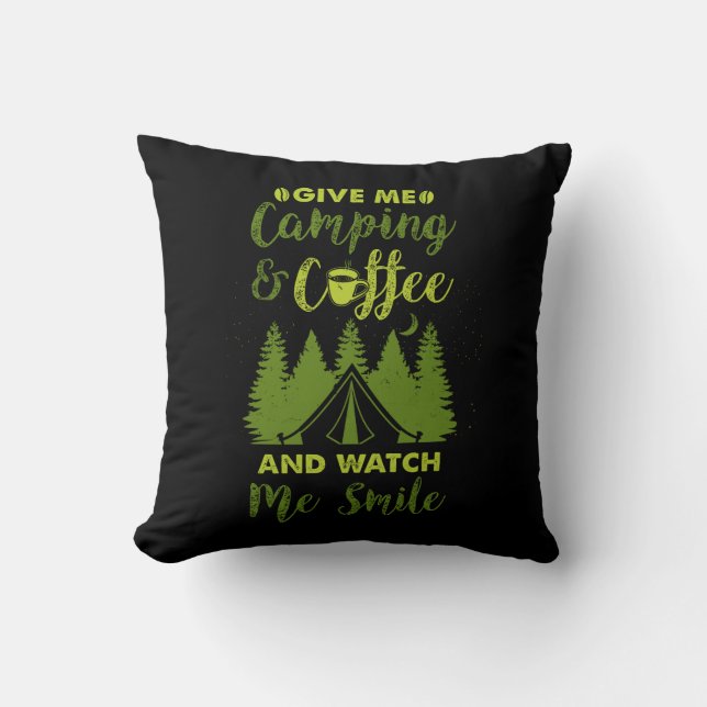 Camping Camper Coffee Gift Cushion (Front)