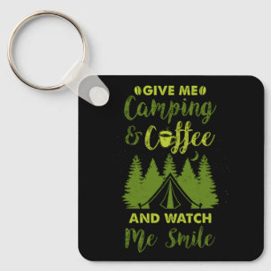 Camping Camper Coffee Gift Key Ring