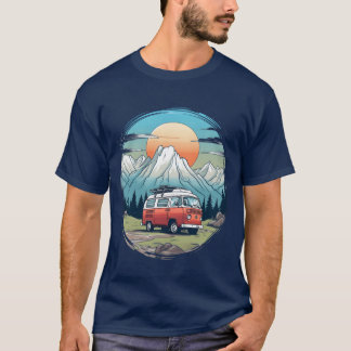 Camping camper mountains nature sunrise gift gift T-Shirt