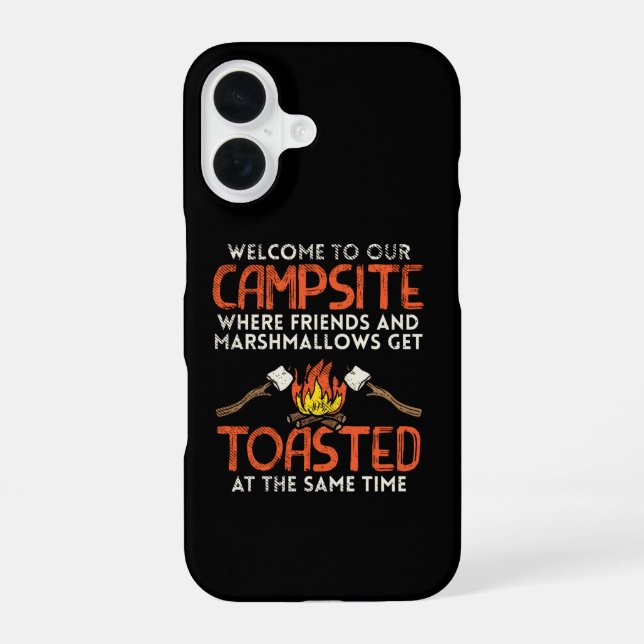 Camping Campfire and Marshmallows iPhone 16 Case (Back)