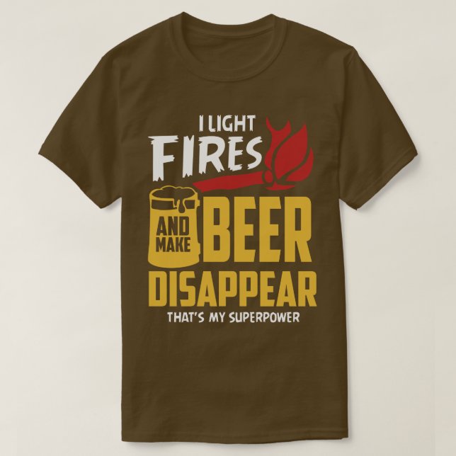 Camping Campfire Beer 5 T-Shirt (Design Front)