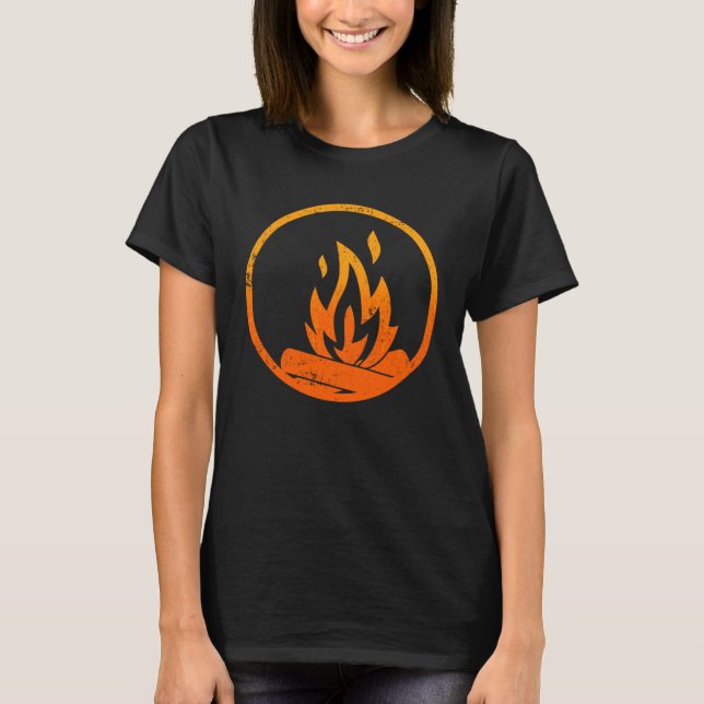 Camping Campfire Circle Ring T-Shirt (Front)