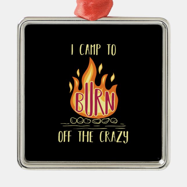 Camping Campfire Gifts Metal Tree Decoration (Front)