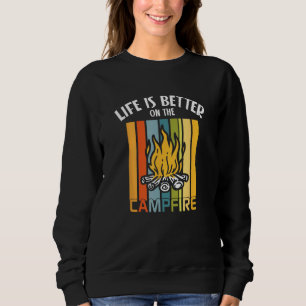 Camping Campfire Men Women Camping Trailer Camper Sweatshirt