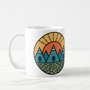 camping campfire mountains wanderlust, hiking coffee mug