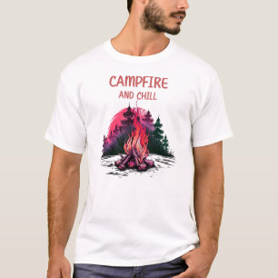 camping campfire mountains wanderlust, hiking in t T-Shirt