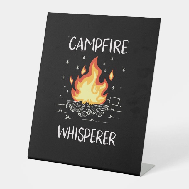 Camping Campfire Pedestal Sign (Front)