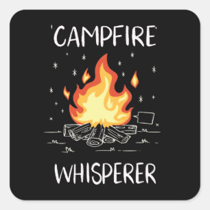 Camping Campfire Square Sticker