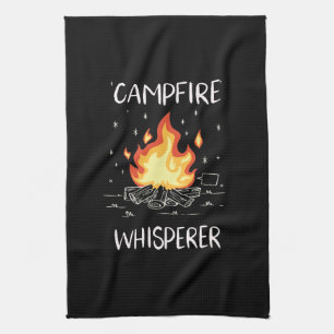 Camping Campfire Tea Towel