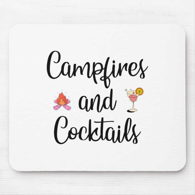 Camping Campfires And Tails Graphic Funny Women Ca Mouse Pad (Front)