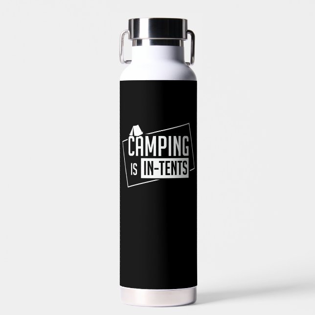 Camping - Camping Is In Tents  Water Bottle (Front)