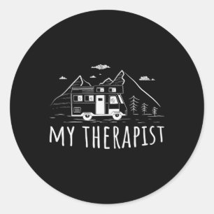 Camping Caravan My Therapist Classic Round Sticker