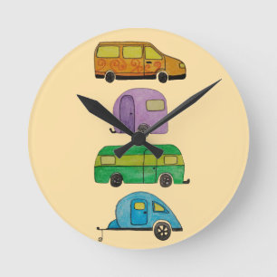 Camping caravans round clock