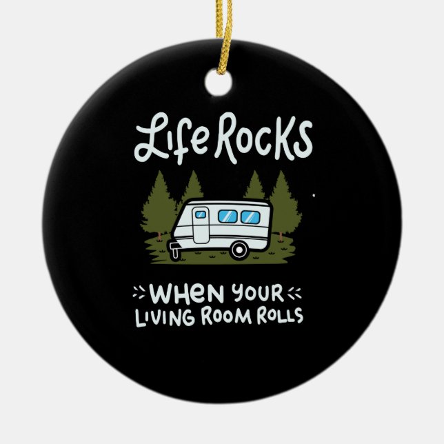 Camping Ceramic Tree Decoration (Front)