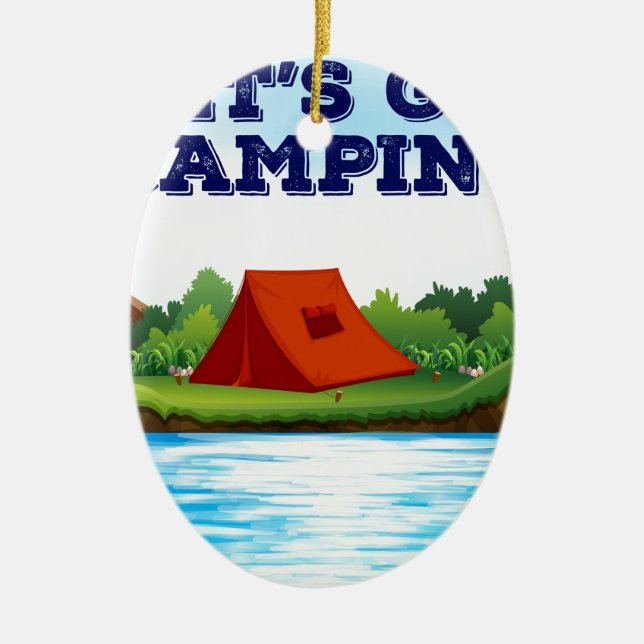 Camping Ceramic Tree Decoration (Front)