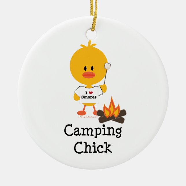 Camping Chick Ornament (Front)