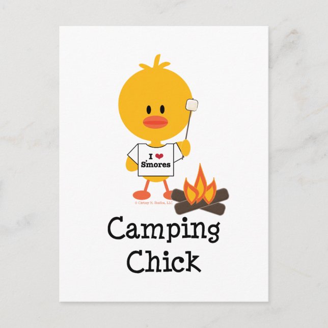Camping Chick Postcard (Front)