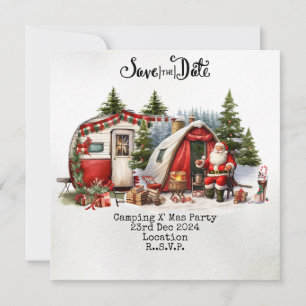 Camping Christmas Party Holiday Card