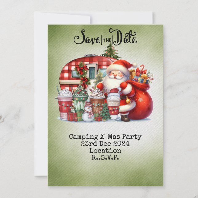 Camping Christmas Party  Invitation (Front)