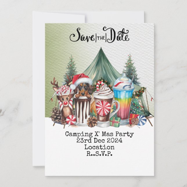 Camping Christmas Party  Invitation (Front)